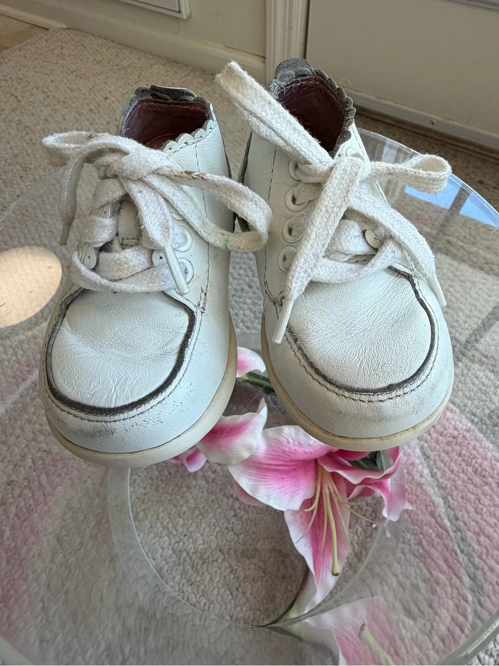 Stride Rite Rachael STG 3 Girls Sneakers Size 3.5M White Pink Leather Floral